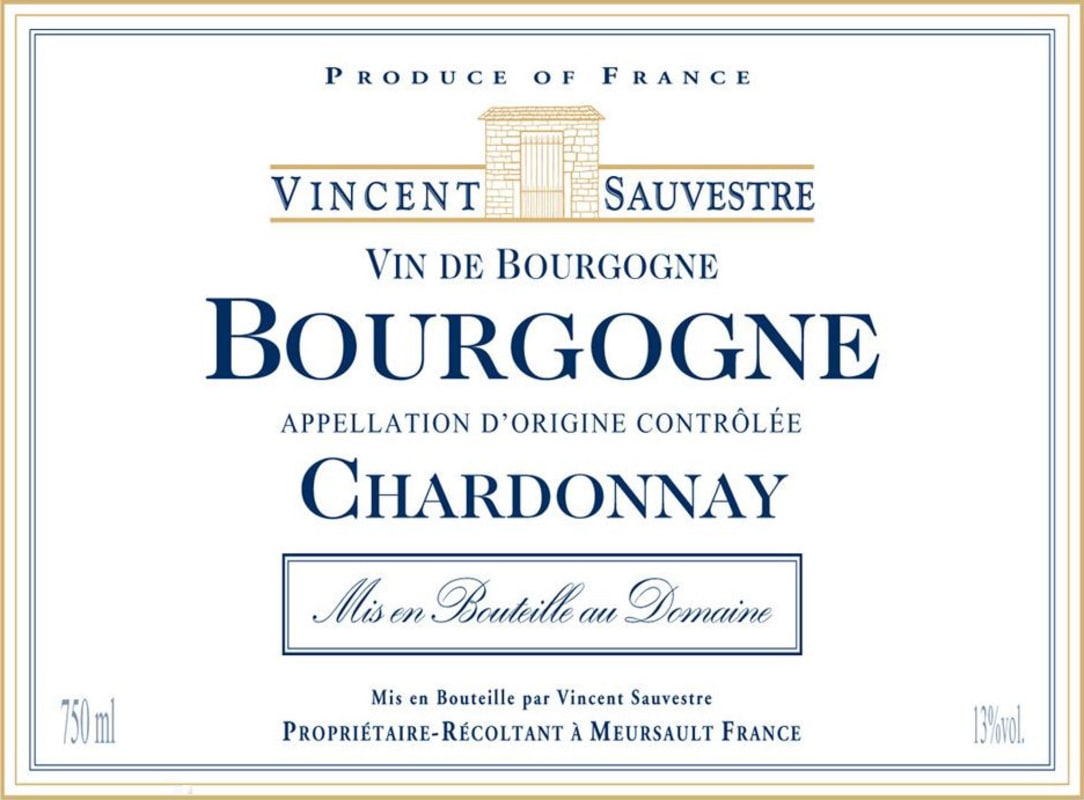 Domaine Vincent Sauvestre Bourgogne Chardonnay 2013 Front Label