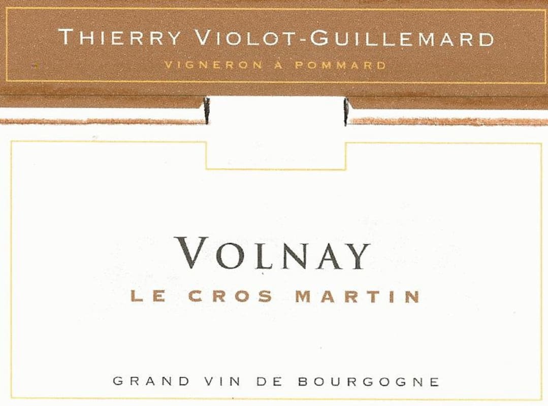 Thierry Violot-Guillemard Volnay Le Cros Martin 2014 Front Label