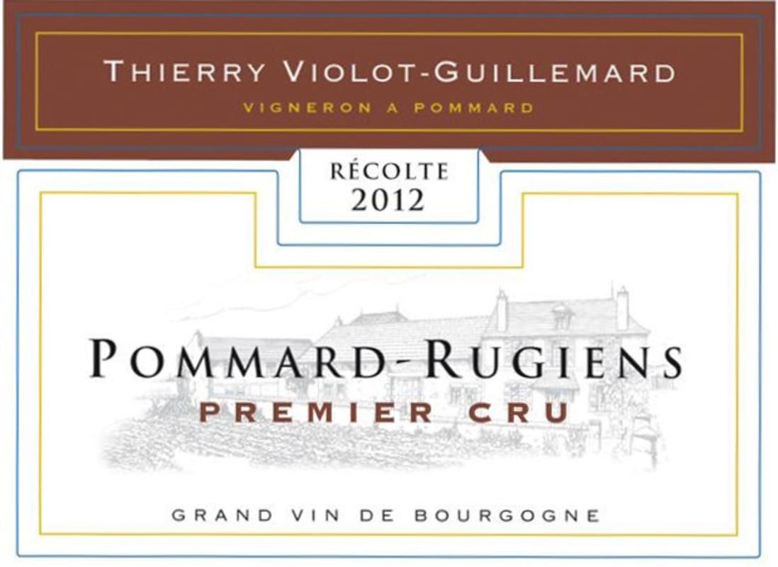 Thierry Violot-Guillemard Pommard-Rugiens Premier Cru 2012 Front Label
