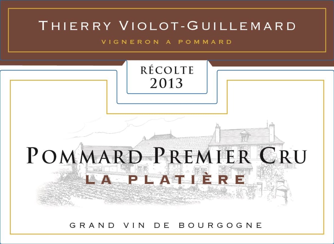 Thierry Violot-Guillemard Pommard La Platiere Premier Cru 2013 Front Label