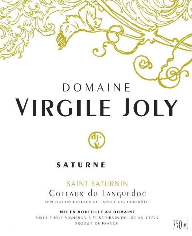 Domaine Virgile Joly Coteaux du Languedoc Saturne Rouge 2012 Front Label