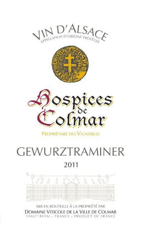 Domaine Viticole de la ville de Colmar Hospices de Colmar Gewurztraminer 2011 Front Label