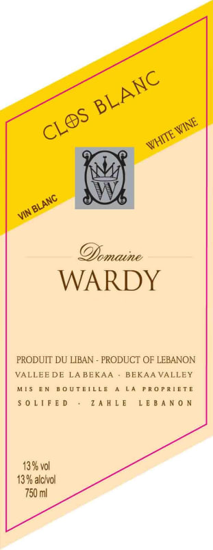 Domaine Wardy Clos Blanc White 2014 Front Label