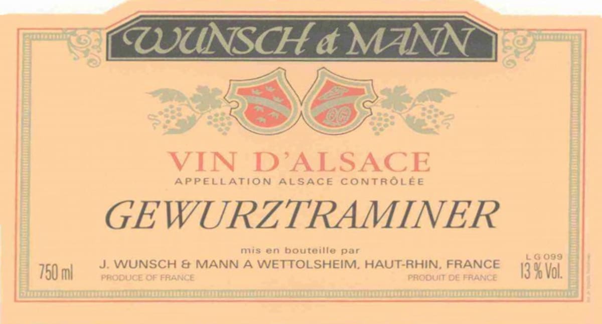 Domaine Wunsch et Mann Alsace Gewurztraminer 2004 Front Label