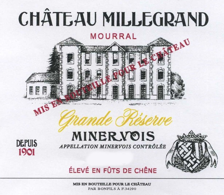 Domaines Bonfils Chateau Millegrand Cuvee Mourral Grand Reserve 2012 Front Label
