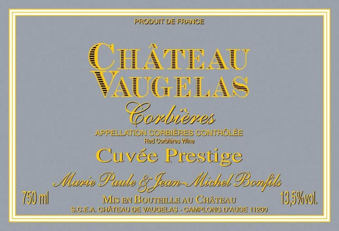Domaines Bonfils Chateau de Vaugelas Cuvee Prestige 2012 Front Label
