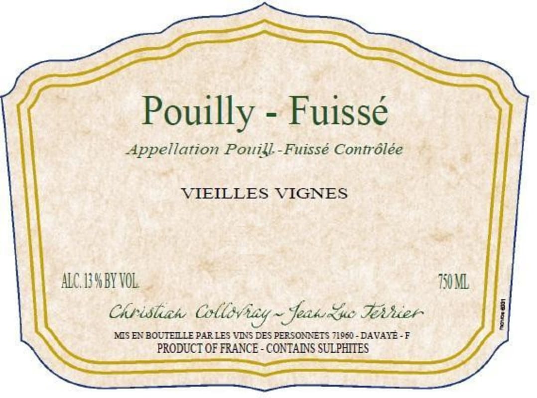 Domaines Collovray & Terrier Pouilly-Fuisse Vieilles Vignes 2014 Front Label