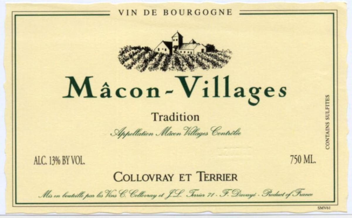 Domaines Collovray & Terrier Macon-Villages Tradition 2014 Front Label