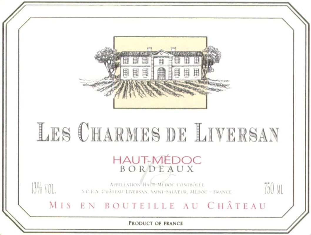 Domaines Lapalu Les Charmes de Liversan 2007 Front Label