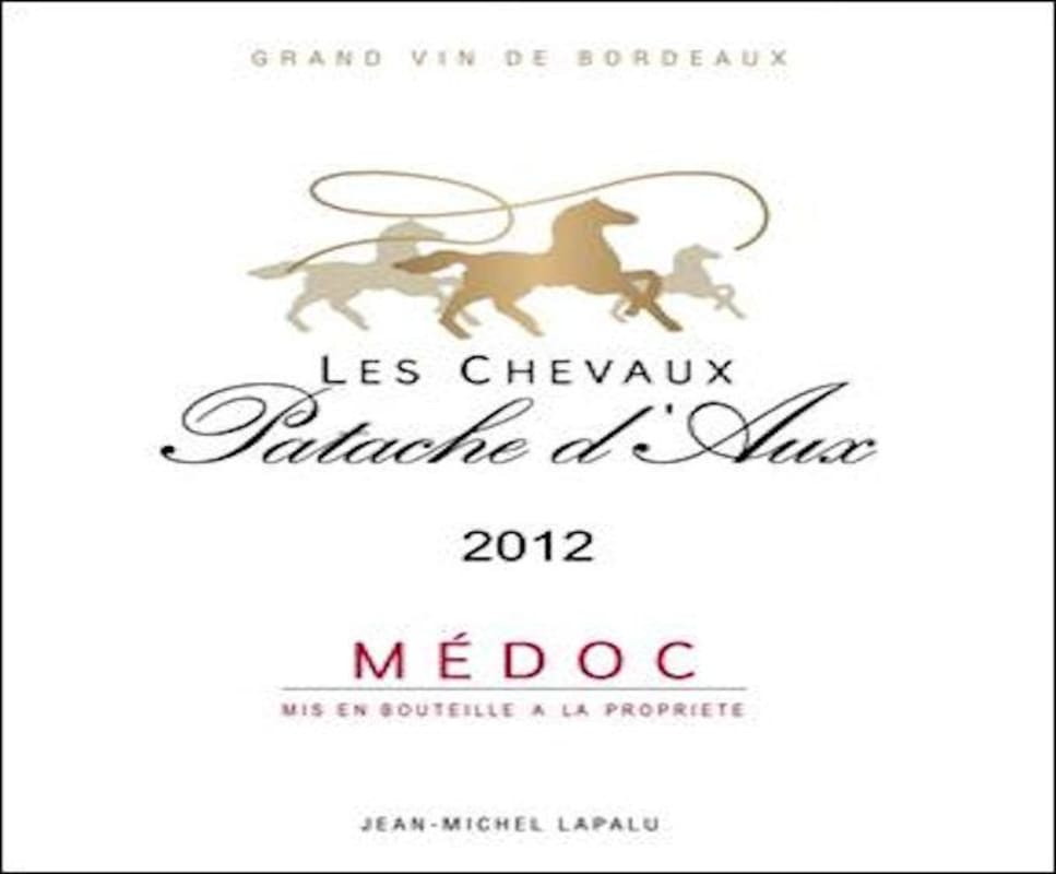Domaines Lapalu Les Chevaux de Patache d'Aux 2012 Front Label