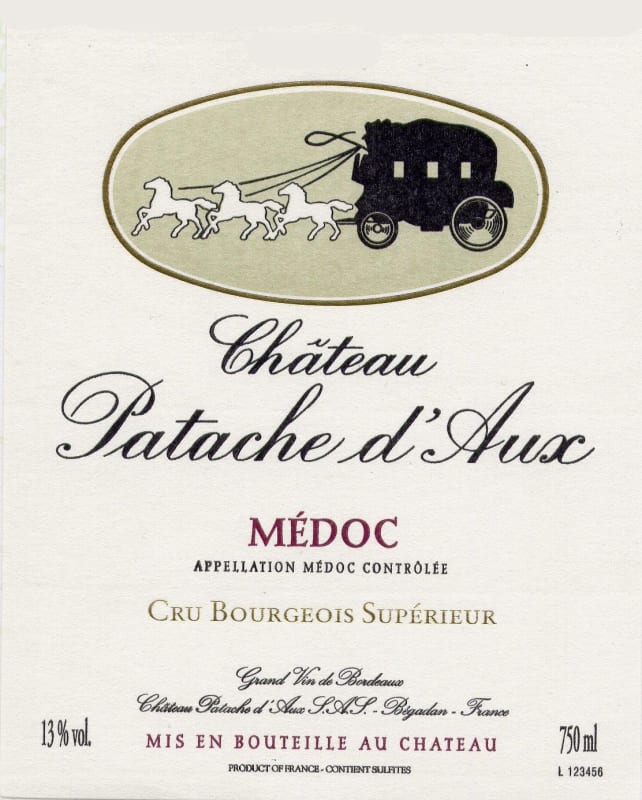 Domaines Lapalu Chateau Patache d'Aux 2006 Front Label