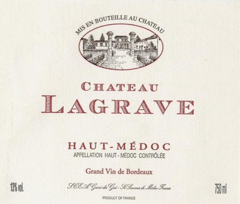Domaines Lapalu Chateau Lagrave 2010 Front Label