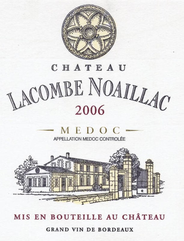 Domaines Lapalu Chateau Lacombe Noaillac 2006 Front Label