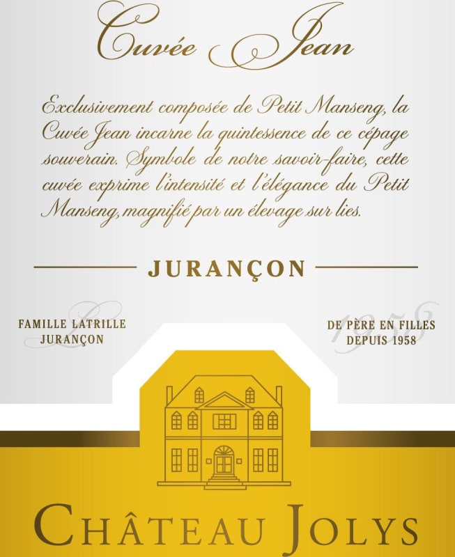 Domaines Latrille Cuvee Jean 2012 Front Label