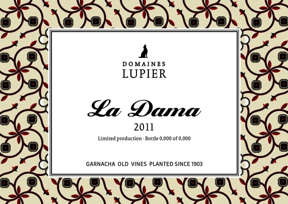 Domaines Lupier Navarra Tinto La Dama 2011 Front Label