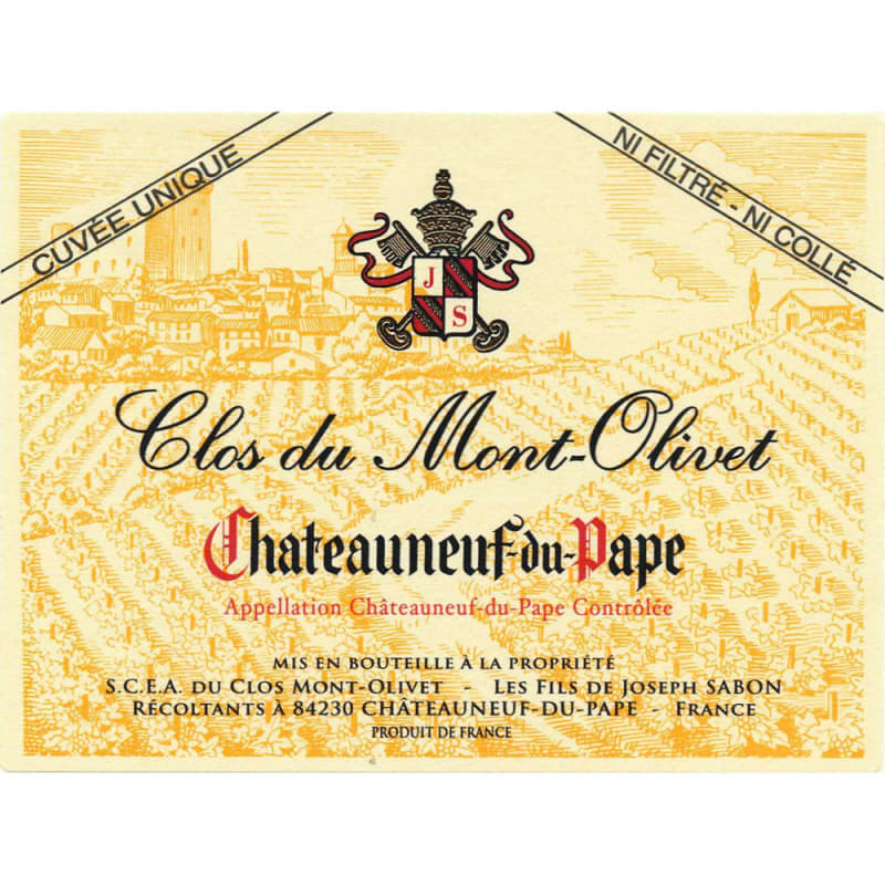 Clos du Mont Olivet Chateauneuf-du-Pape Rouge Cuvee Unique (375ML half-bottle) 2015 Front Label