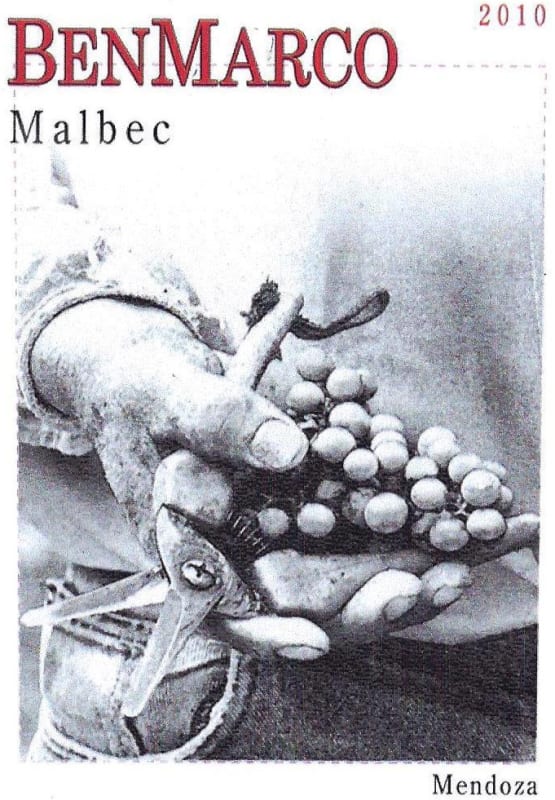Dominio del Plata BenMarco Malbec 2010 Front Label