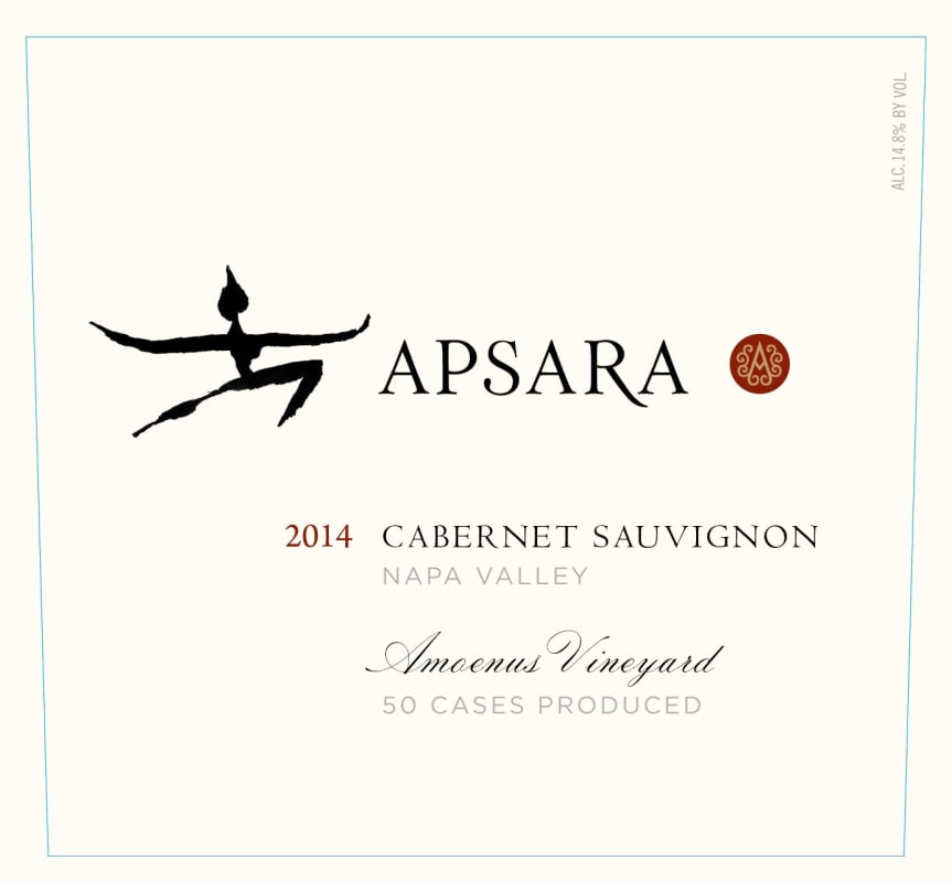 Apsara Cellars Amoenus Vineyard Cabernet Sauvignon 2014 Front Label