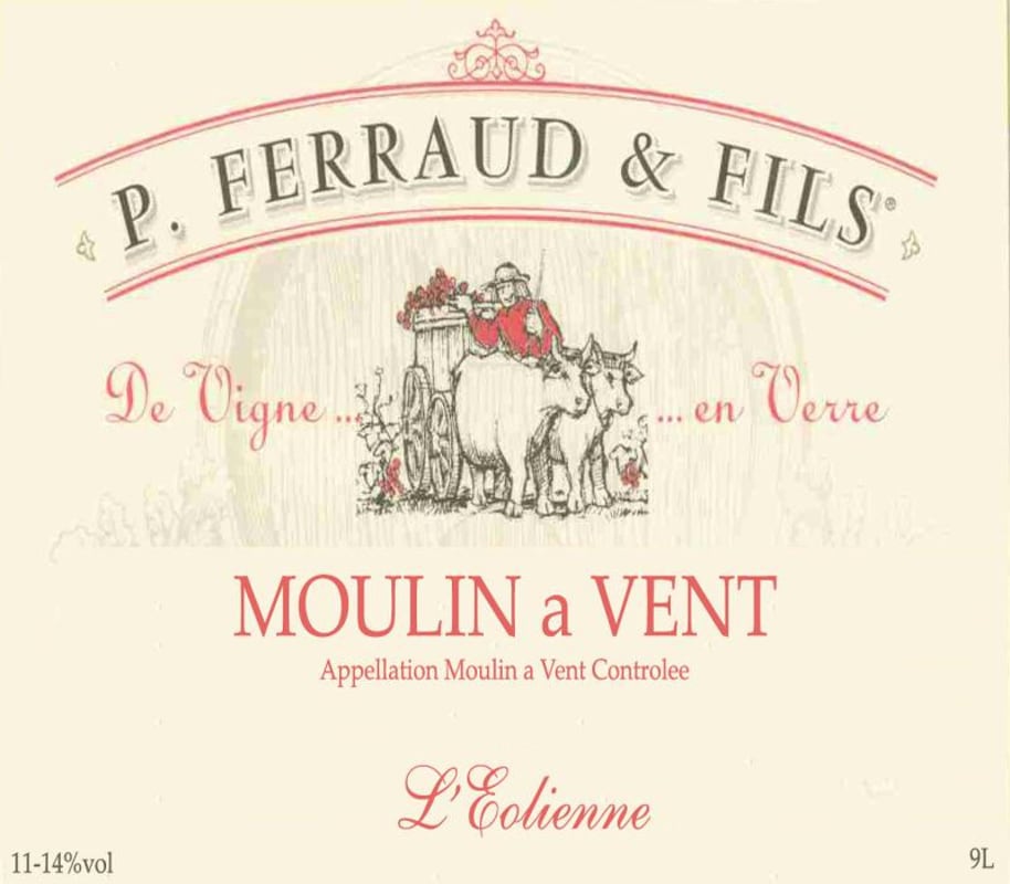 Dominique Ferraud Moulin a Vent 2003 Front Label