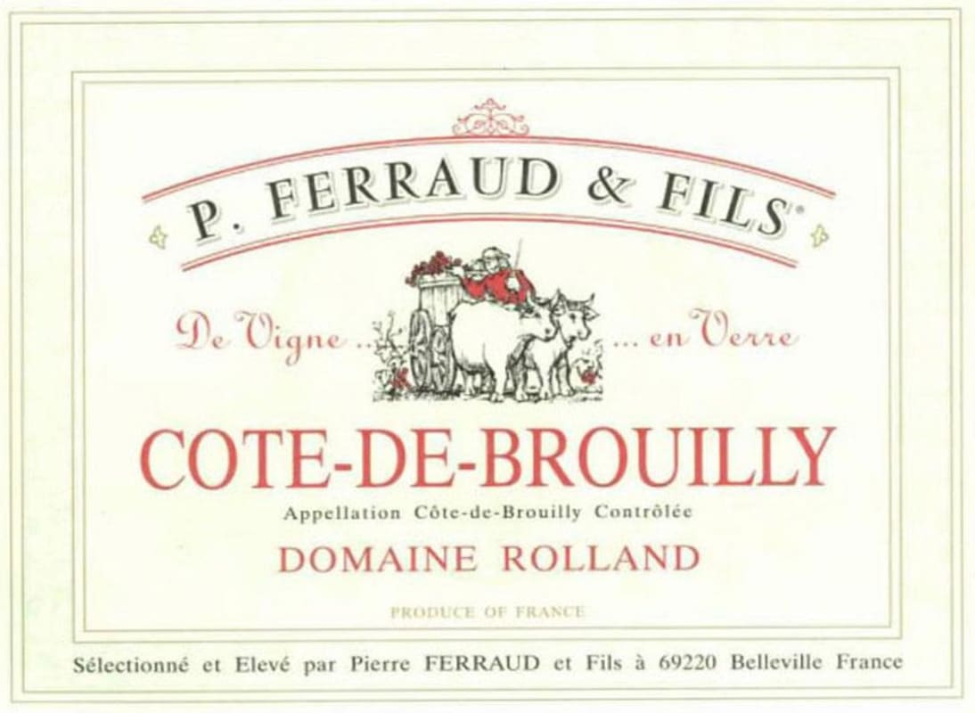 Dominique Ferraud Cote de Brouilly Domaine Rolland 2008 Front Label