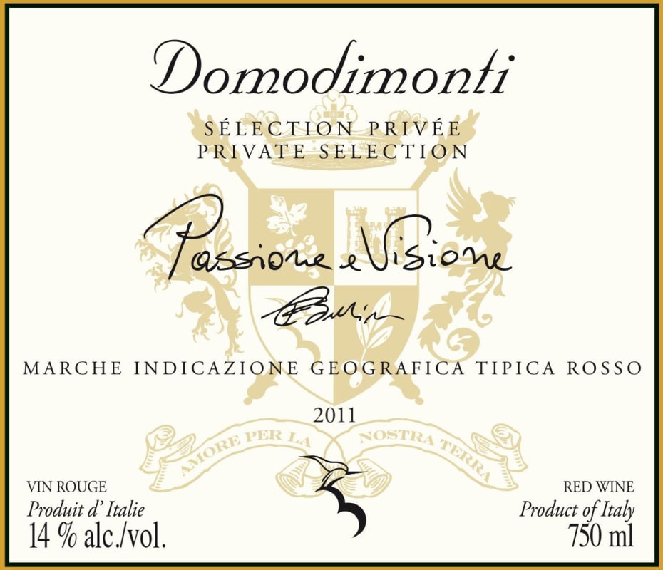 Domodimonti Marche Private Selection Passione e Visione 2011 Front Label