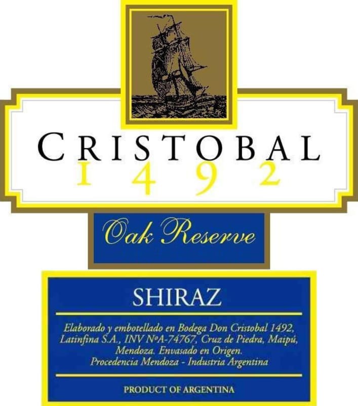 Don Cristobal Oak Reserve Shiraz 2012 Front Label