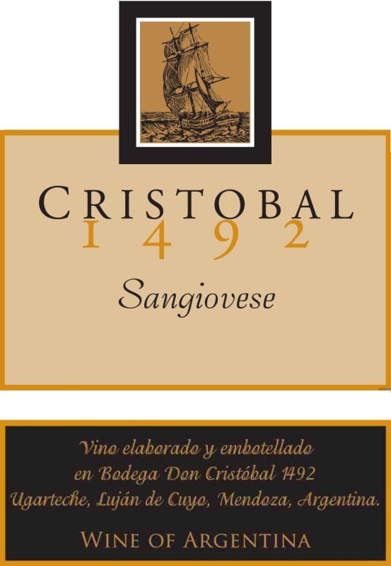 Don Cristobal Sangiovese 2012 Front Label
