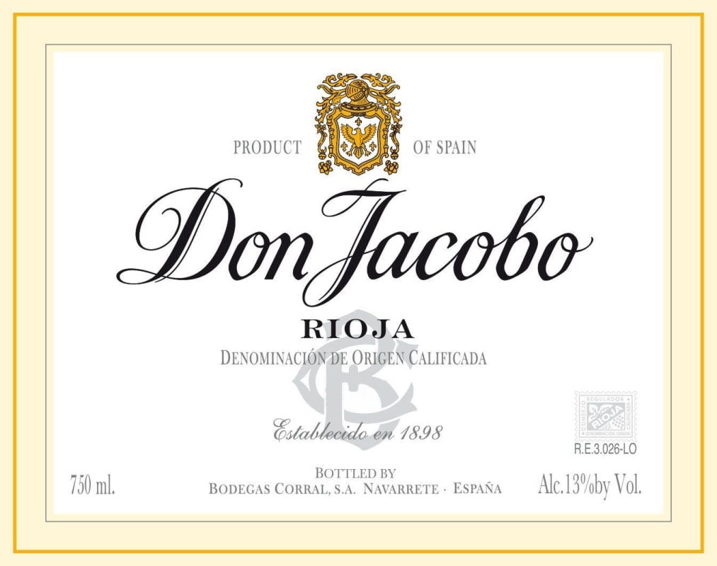 Don Jacobo Blanco 2015 Front Label