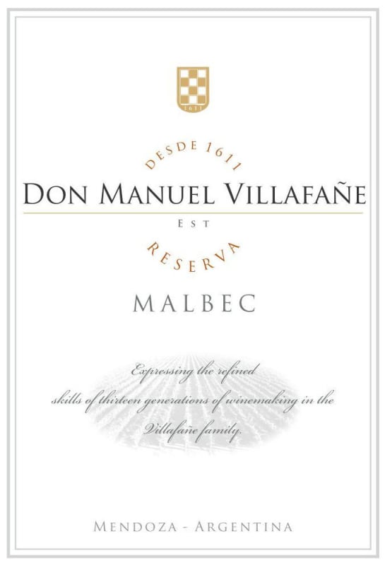 Don Manuel Vilafane Reserva Malbec 2012 Front Label