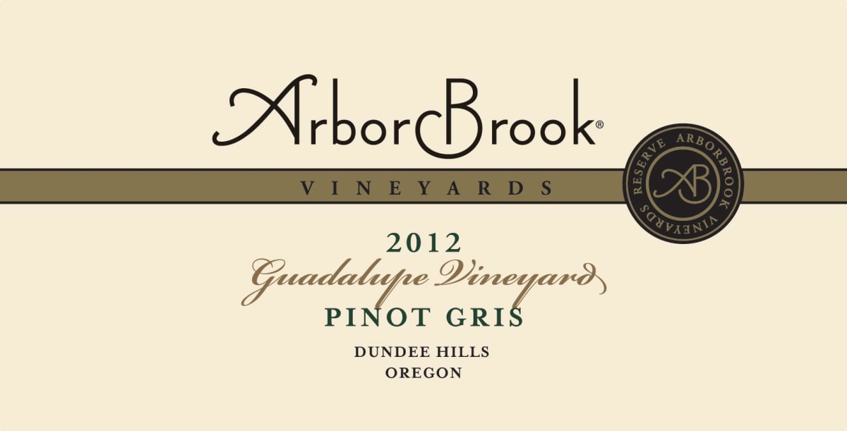 ArborBrook Vineyards Guadalupe Pinot Gris 2012 Front Label