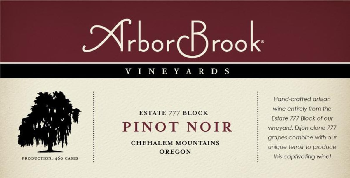 ArborBrook Vineyards Estate 777 Block Pinot Noir 2011 Front Label