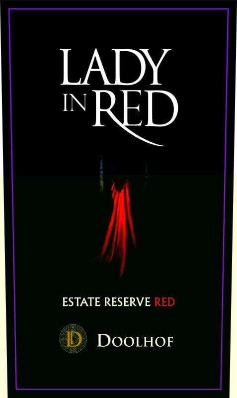 Doolhof Wine Estate Lady in Red Reserve 2009 Front Label