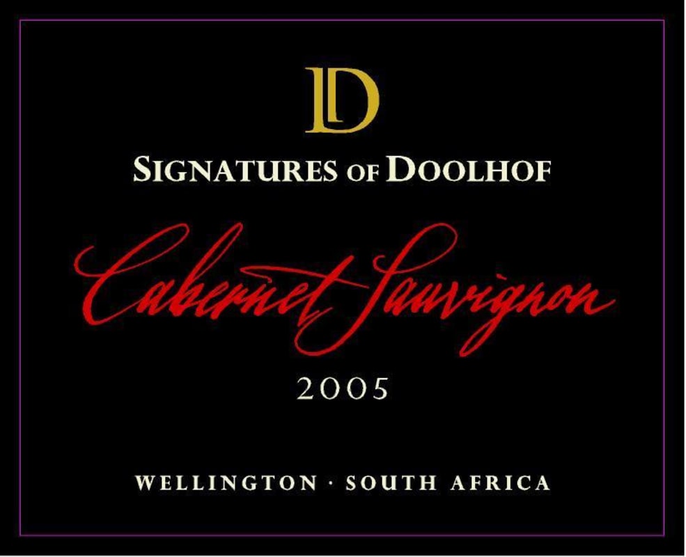 Doolhof Wine Estate Signature Cabernet Sauvignon 2005 Front Label