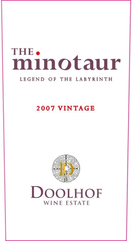 Doolhof Wine Estate Legend of the Labyrinth The Minotaur Red 2007 Front Label