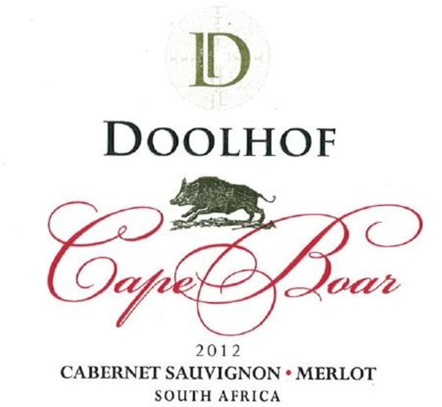 Doolhof Wine Estate Cape Boar 2012 Front Label