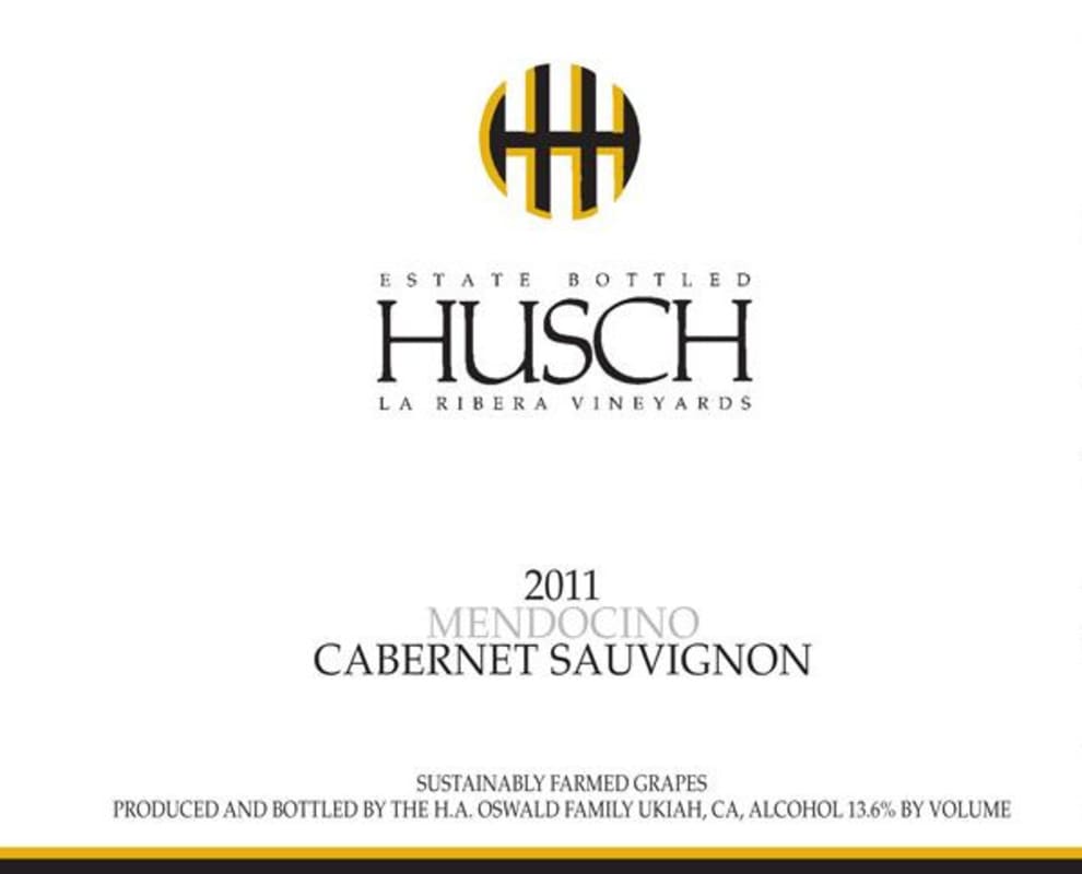 Husch La Ribera Vineyards Cabernet Sauvignon 2011 Front Label