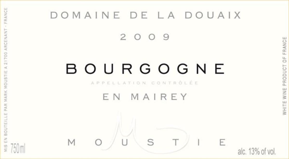 Douaix Bourgogne En Mairey 2009 Front Label