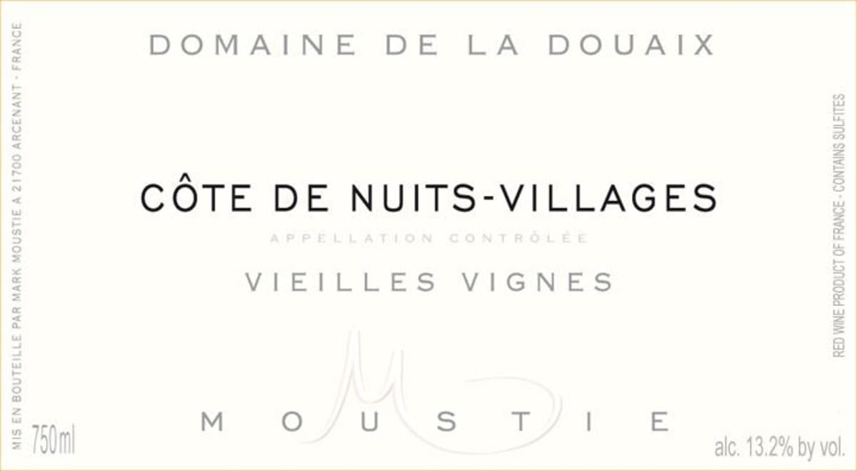 Douaix Cote de Nuits-Villages Vieilles Vigne 2011 Front Label