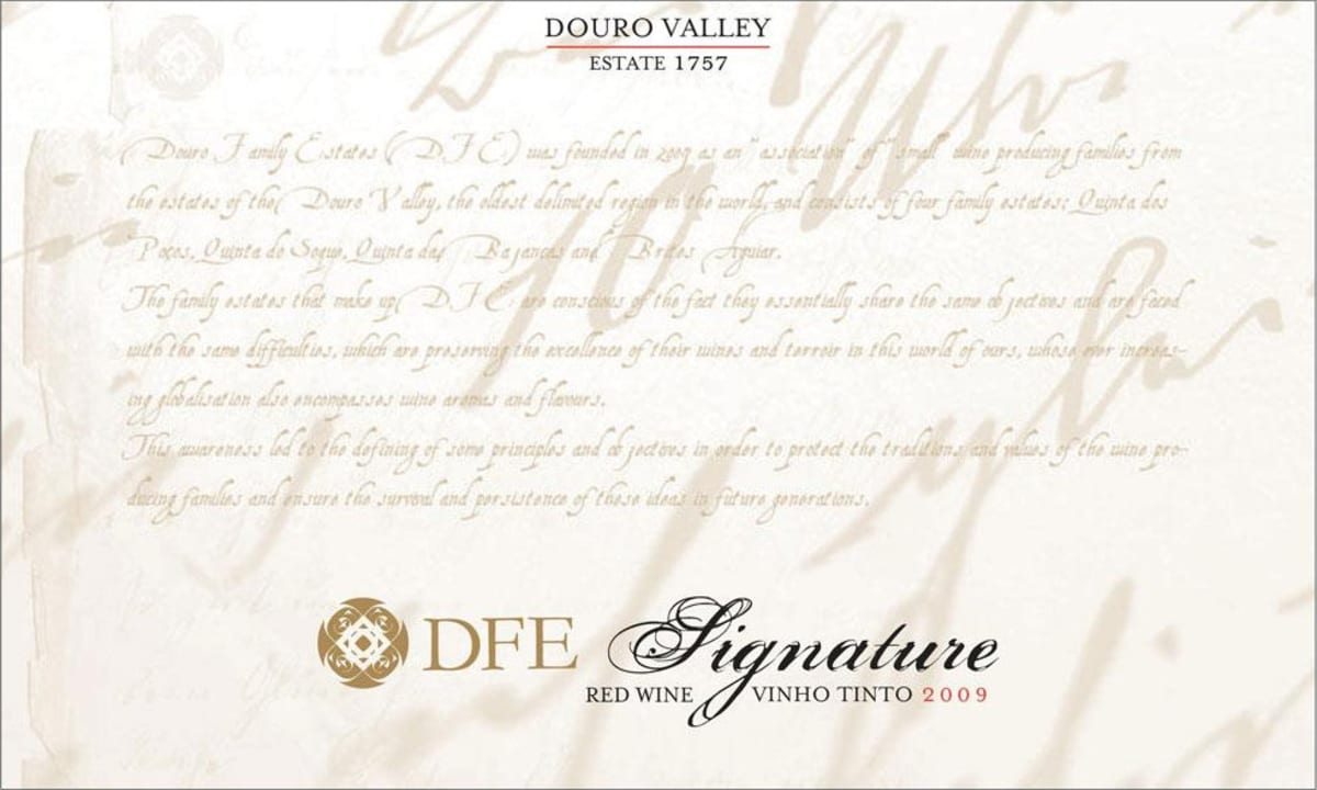 Douro Family Estates DFE Signature Tinto 2009 Front Label