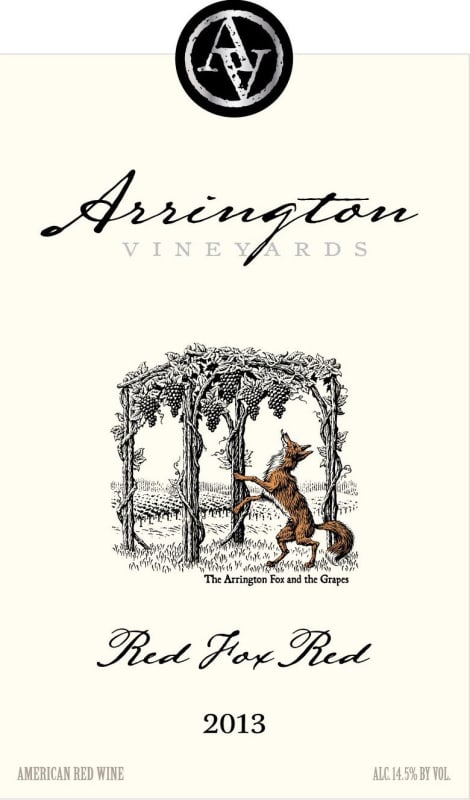 Arrington Vineyards Red Fox Red 2013 Front Label