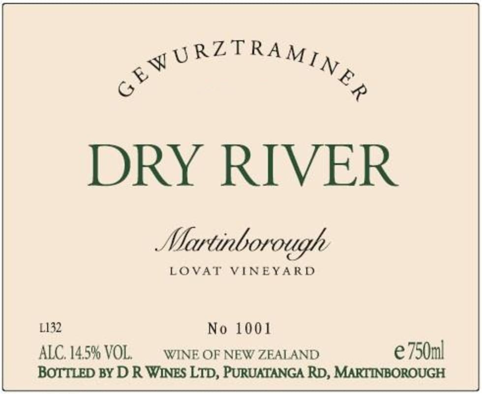 Dry River Wines Lovat Gewurztraminer 2015 Front Label