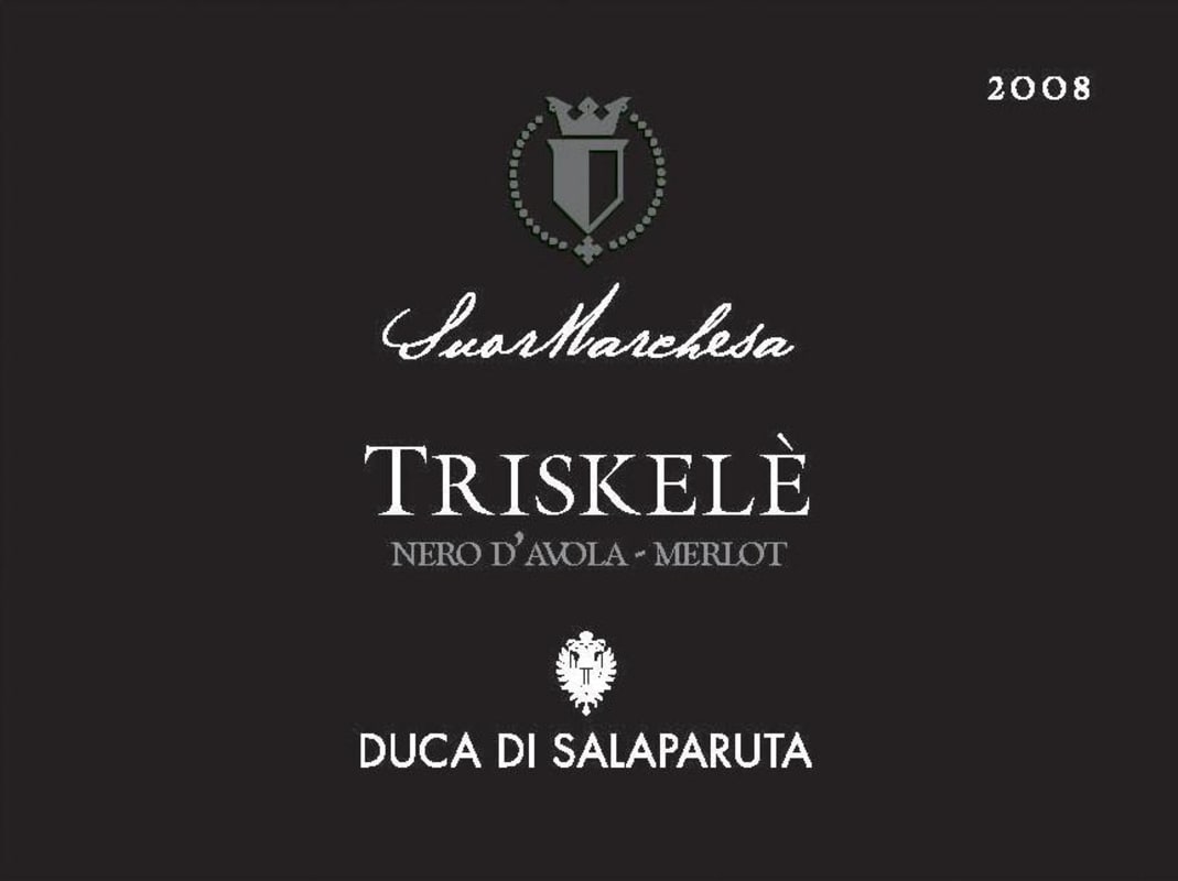 Duca Di Salaparuta Sicilia Triskele Rosso 2008 Front Label