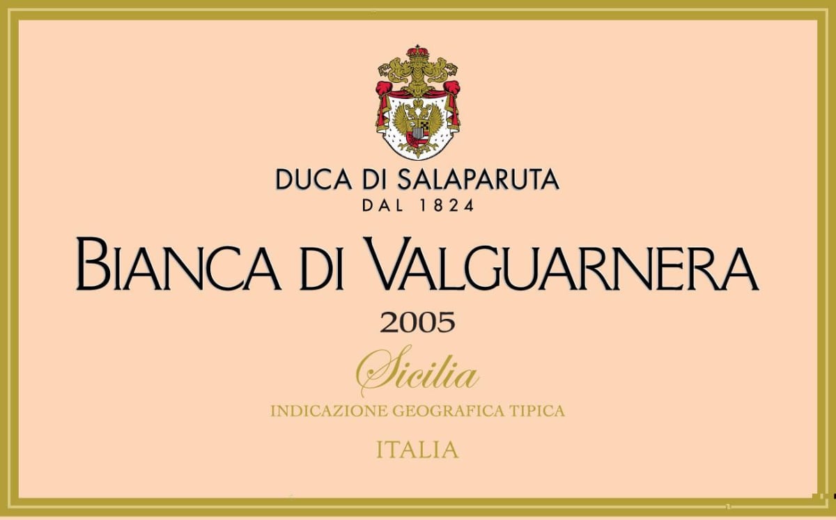 Duca Di Salaparuta Sicilia Bianca di Valguarnera Bianco 2005 Front Label