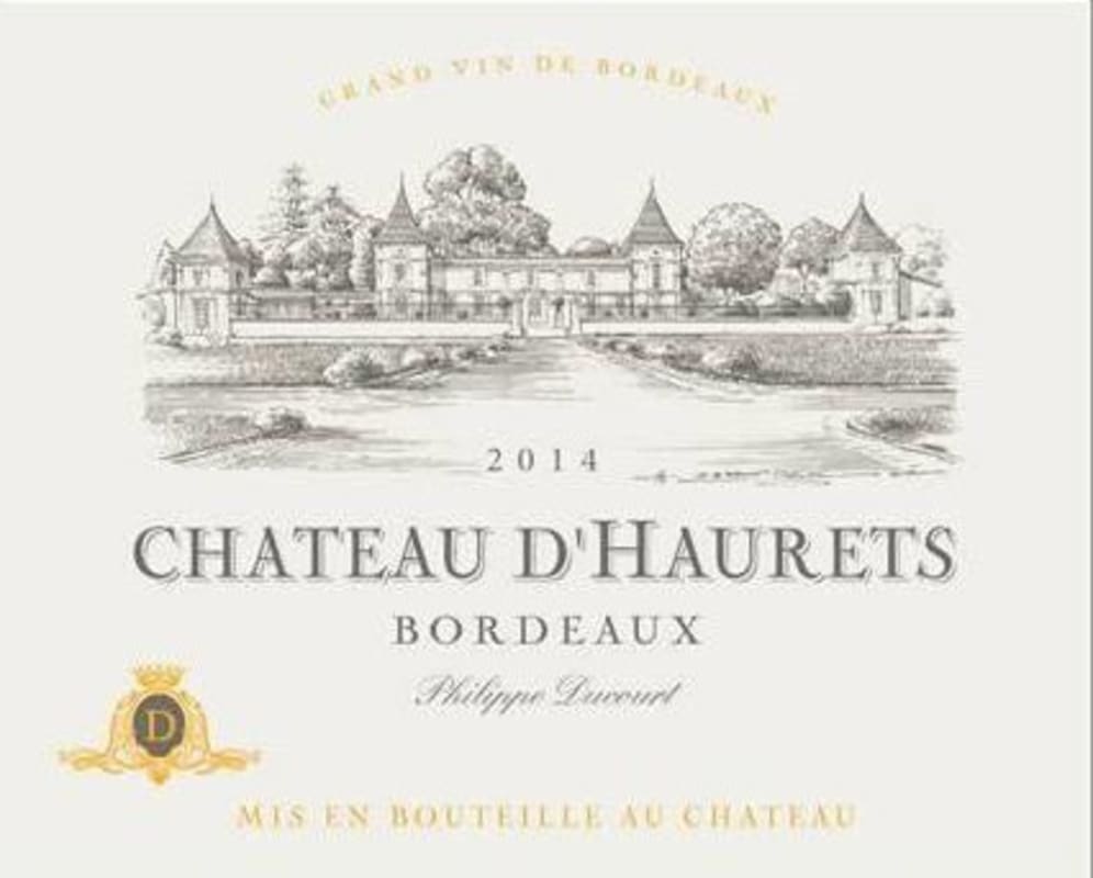 Ducourt Chateau d'Haurets Blanc 2014 Front Label