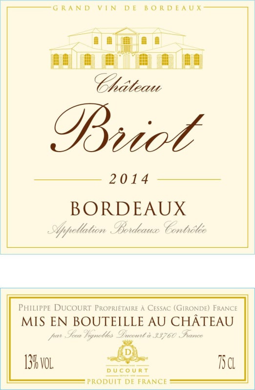 Ducourt Chateau Briot 2014 Front Label