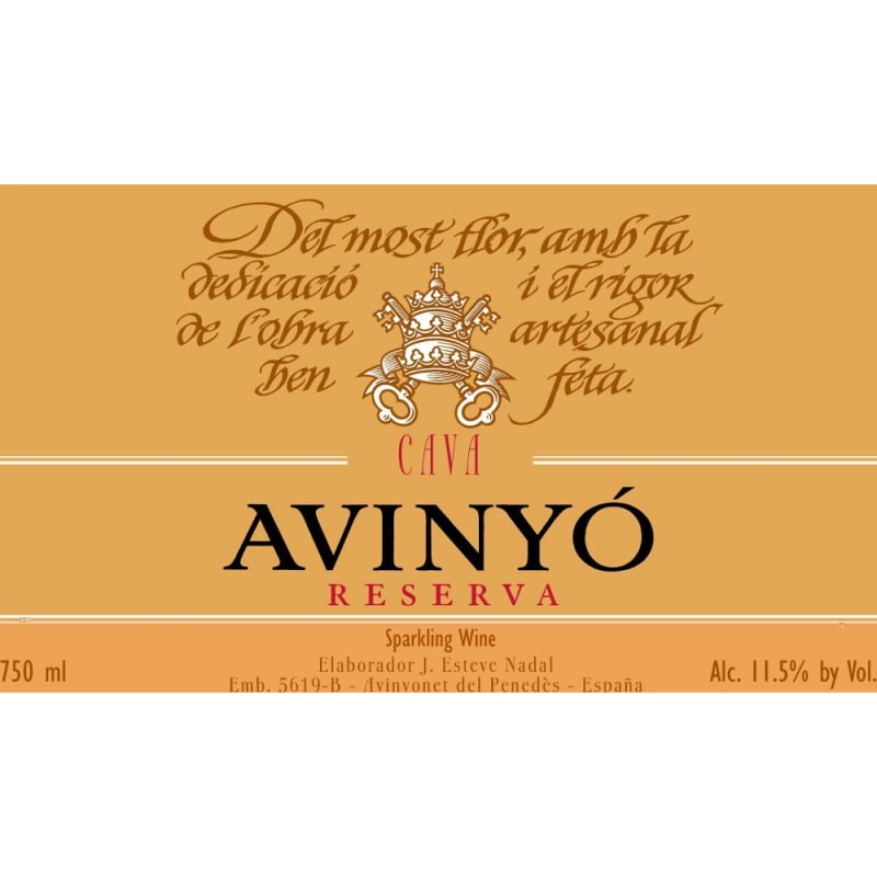 Avinyo Brut Reserva Cava 2014 Front Label