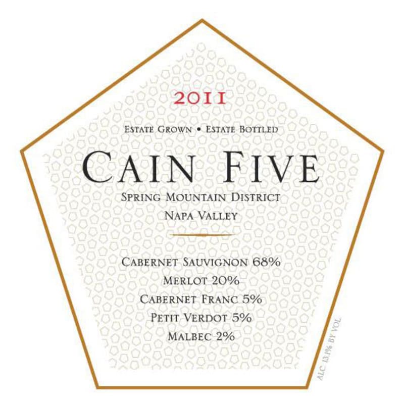 Cain Five (375ML half-bottle) 2011 Front Label