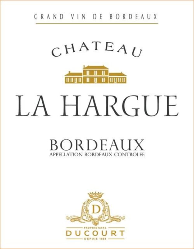 Ducourt Chateau La Hargue Blanc 2009 Front Label