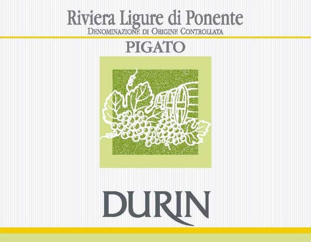 Durin Riviera Ligure di Ponente Pigato 2013 Front Label