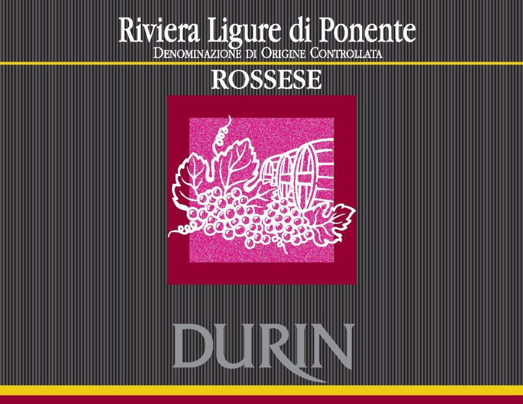 Durin Riviera Ligure di Ponente Rossese 2008 Front Label
